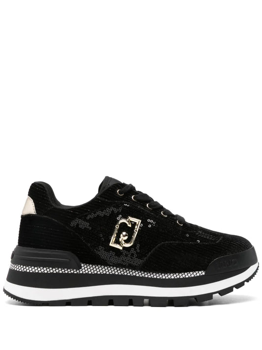 LIU JO logo-plaque velvet trainers 