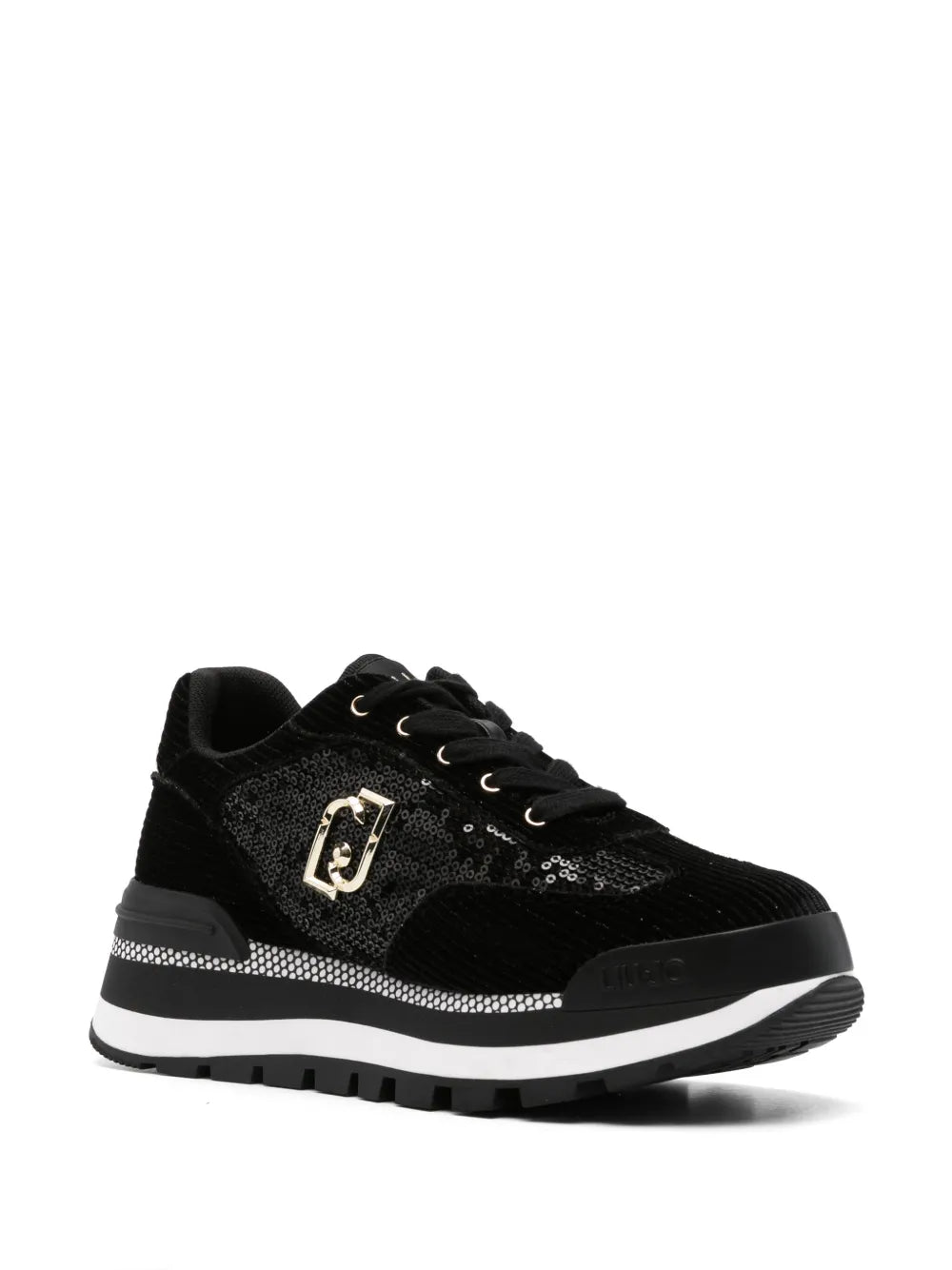 LIU JO logo-plaque velvet trainers 