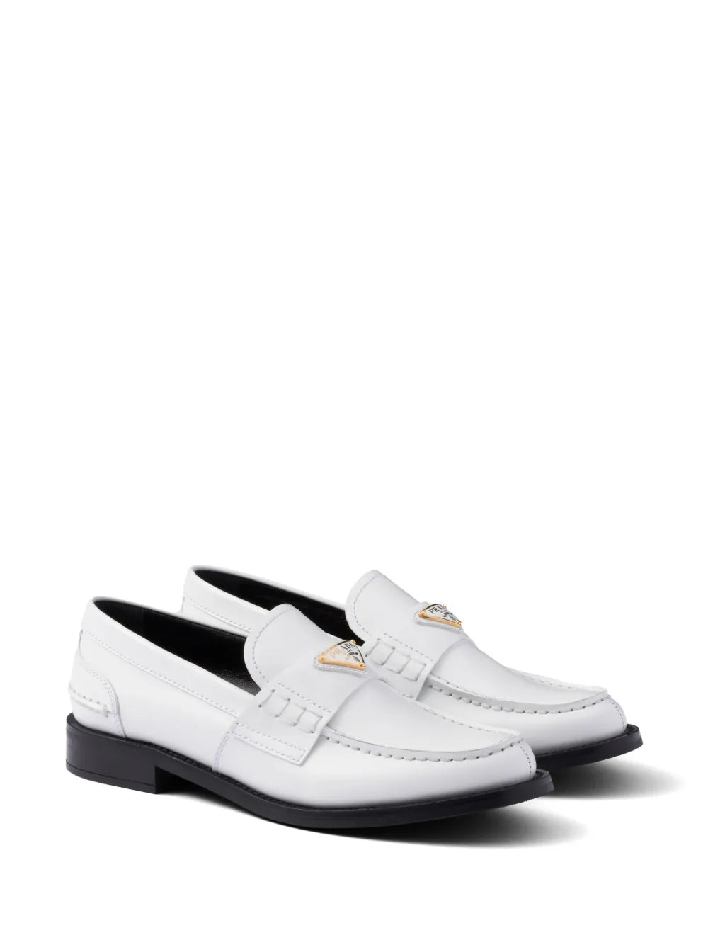 Prada brushed leather loafers