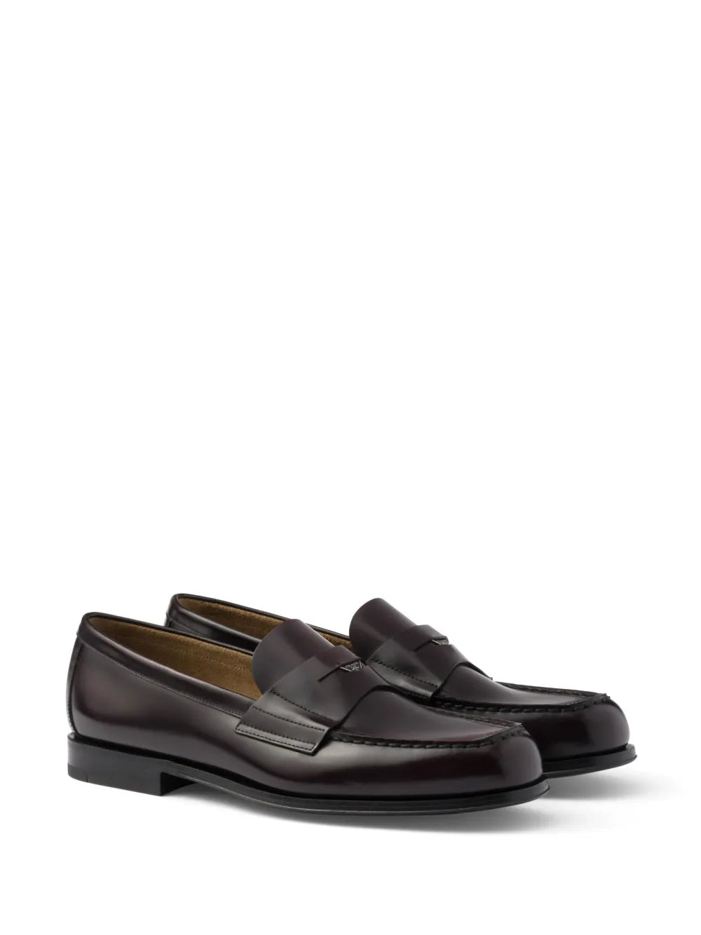 Prada brushed leather loafers