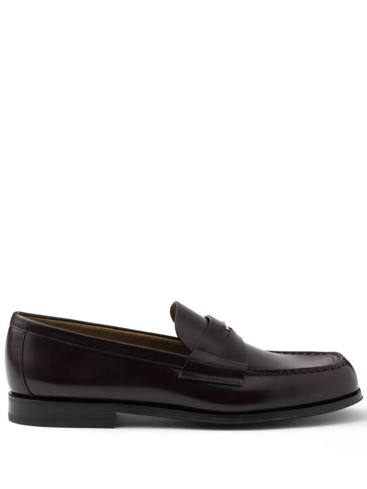 Prada brushed leather loafers