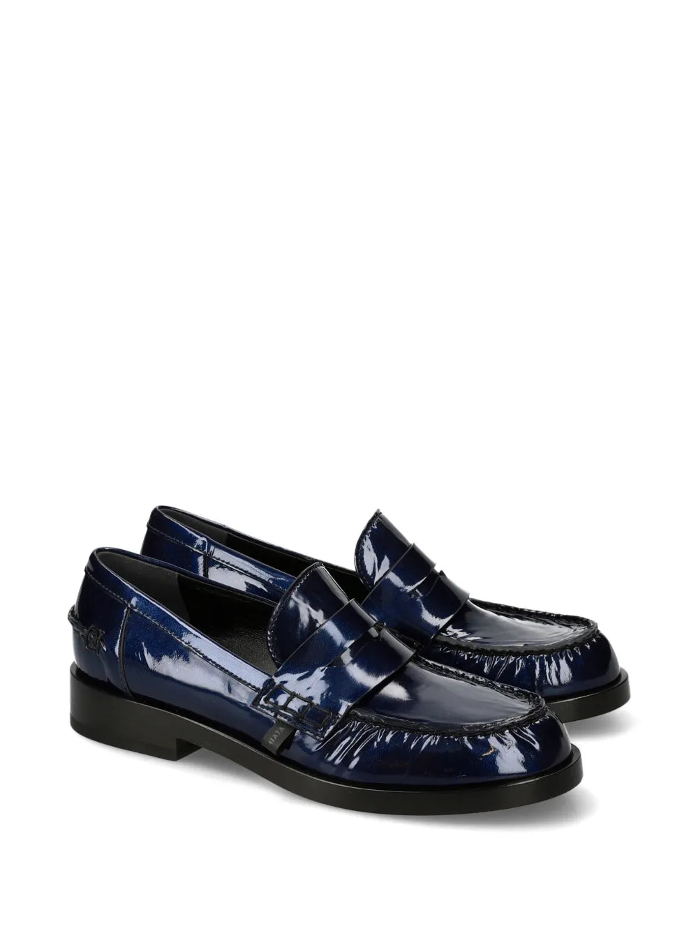 Premiata patent navy blue loafers 