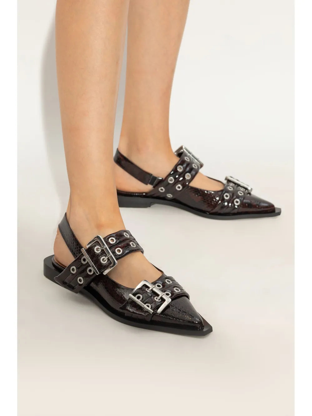 GANNI buckle ballet flats