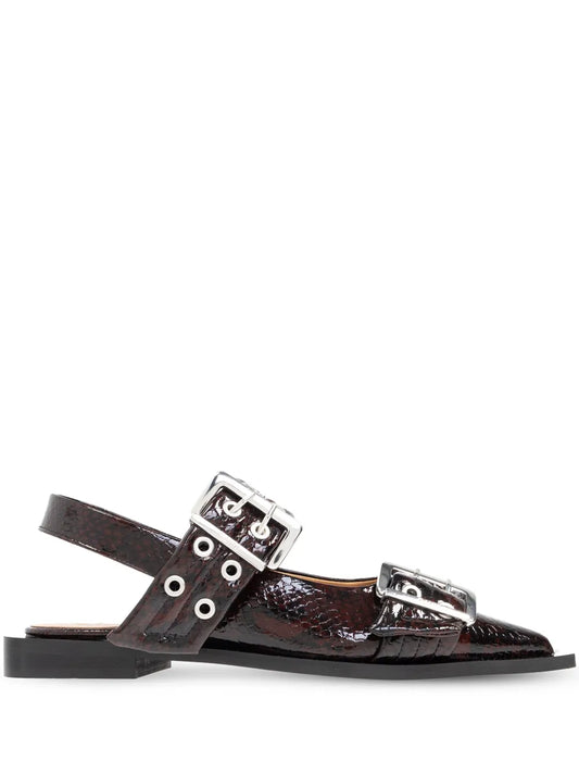 GANNI buckle ballet flats