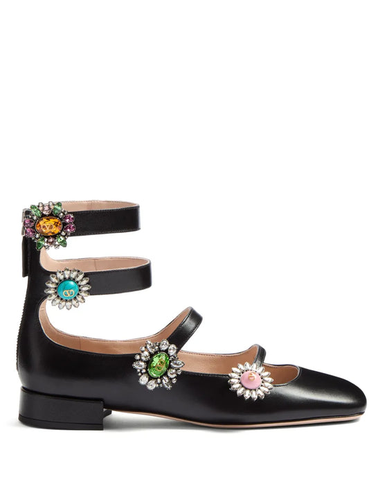 Valentino Garavani 20mm Preshoes jewelled ballerina shoes
