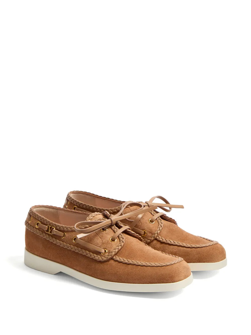Valentino Garavani braided-edge boat shoes