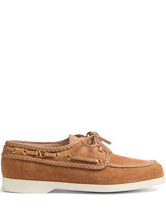 Valentino Garavani braided-edge boat shoes
