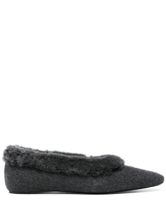 TOTEME shearling-trim ballerinas