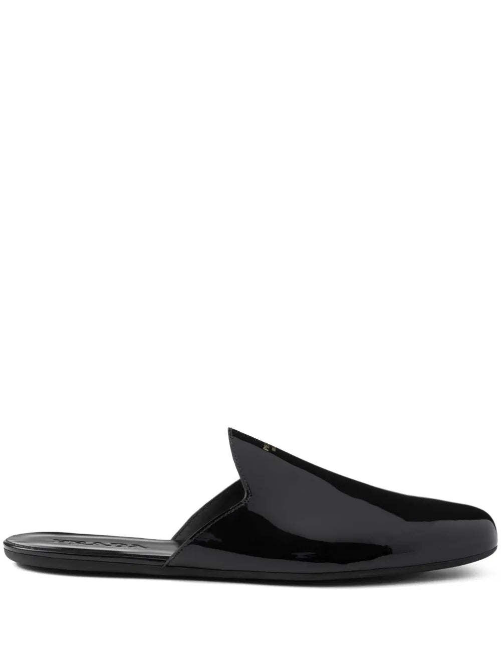 Prada open-back patent-leather slippers