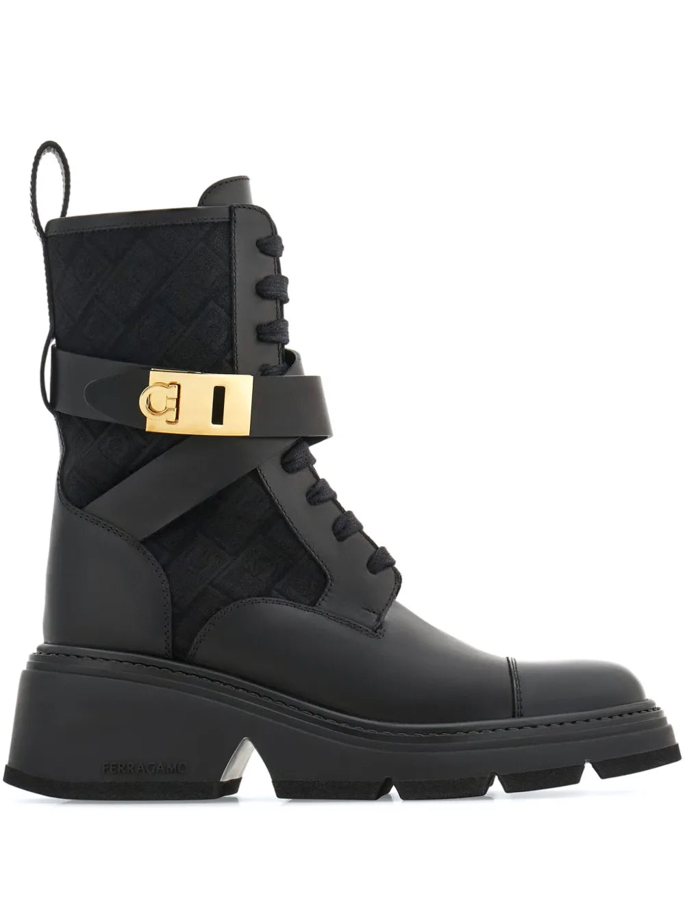 Ferragamo Monogram combat boots