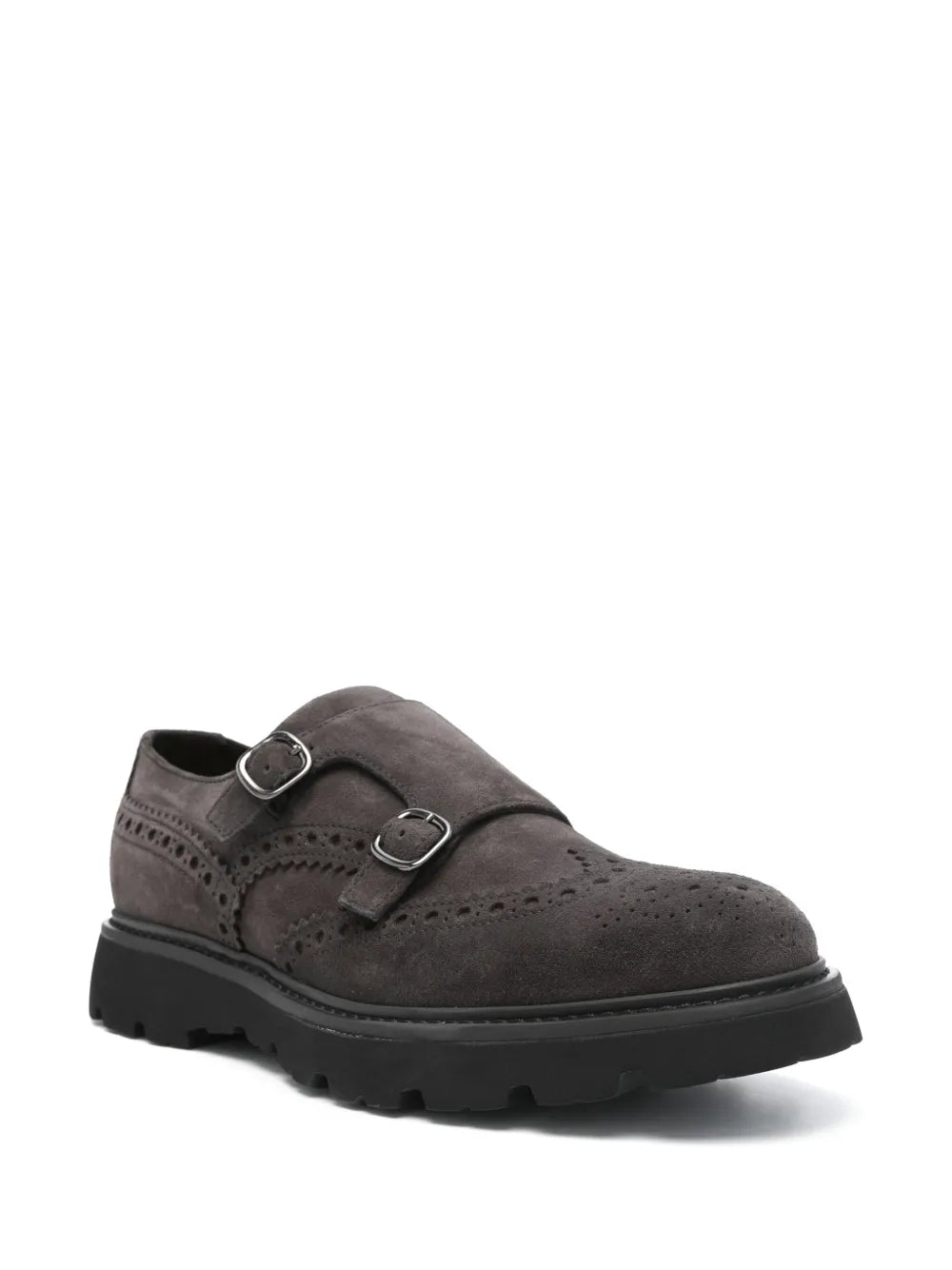 Doucal's perforated-detailed monk shoes