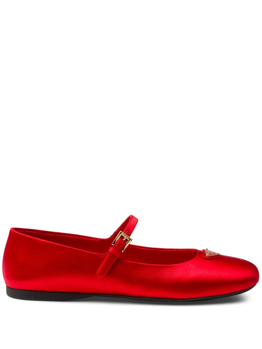 Prada satin-finish ballerina shoes
