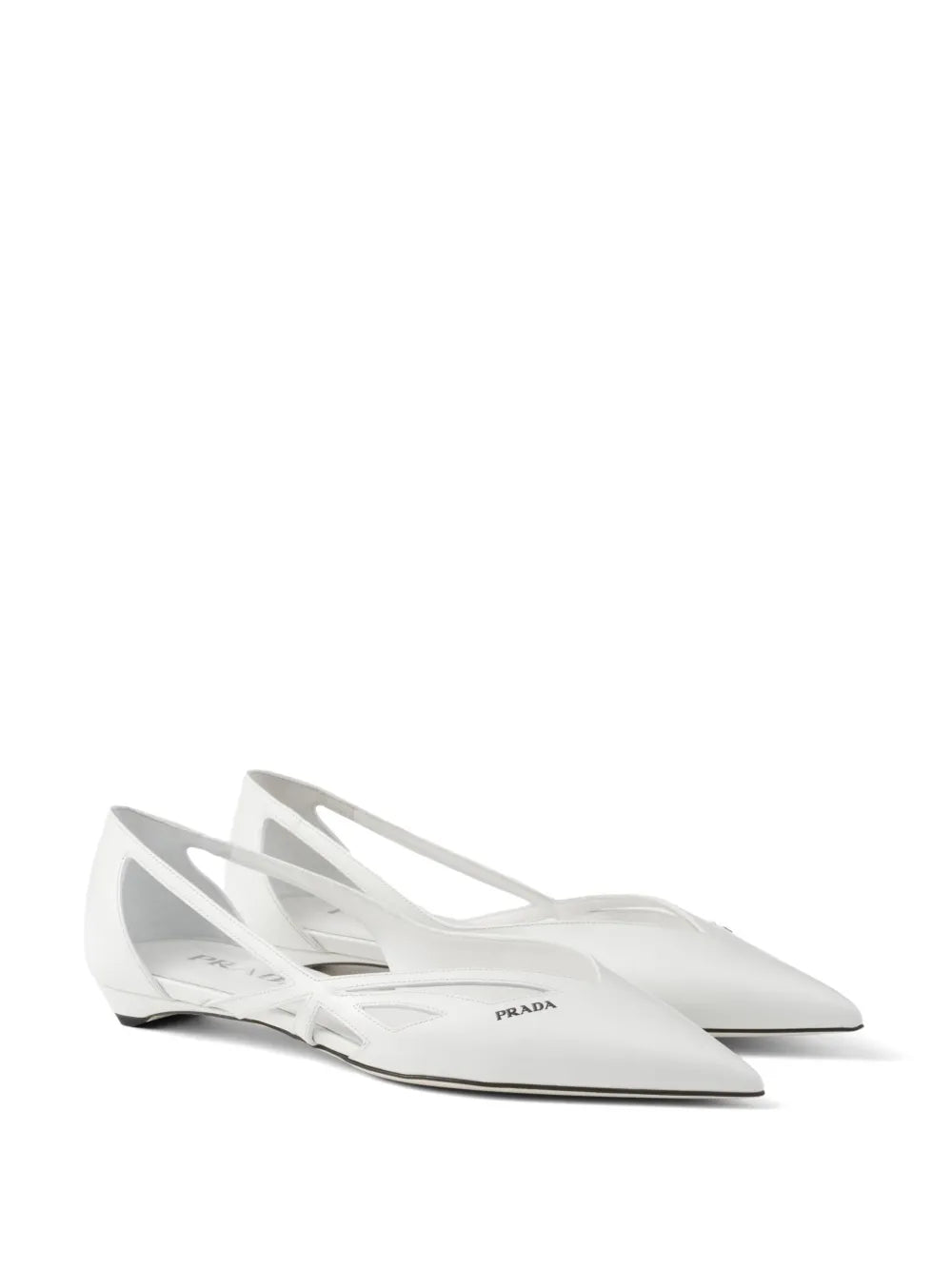 Prada leather cut-out ballerina shoes 