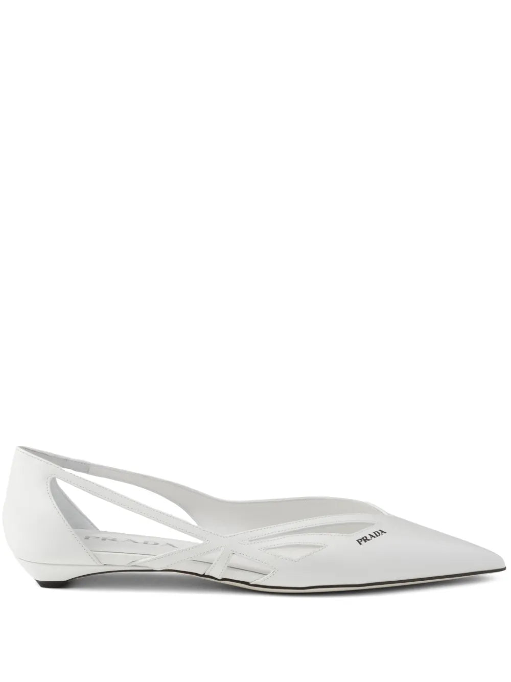 Prada leather cut-out ballerina shoes 