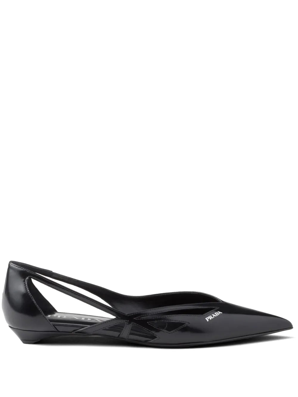 Prada leather cut-out ballerinas