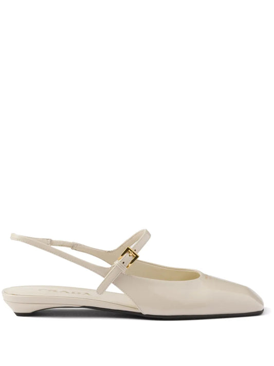 Prada leather slingback ballerinas