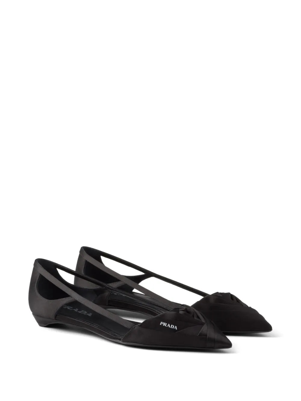Prada satin-finish cut-out ballerina shoes 
