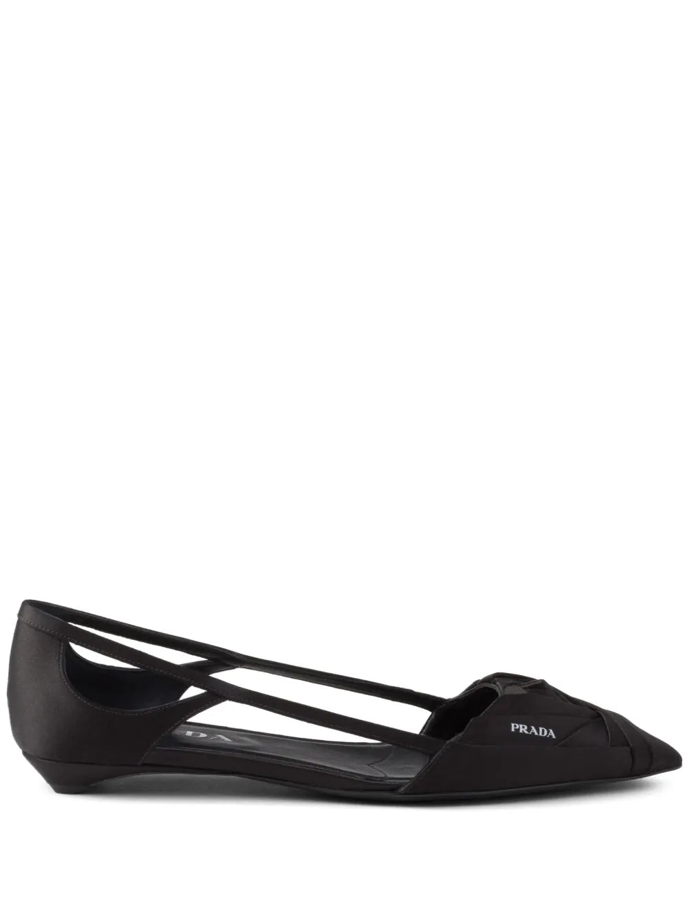 Prada satin-finish cut-out ballerina shoes 
