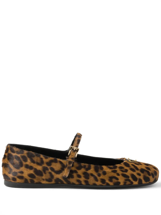 Prada leopard-print ballerina shoes 