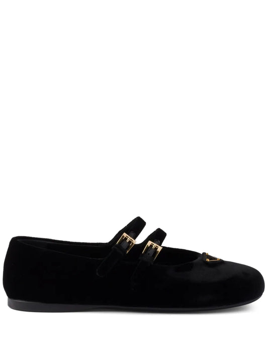 Prada velvet-finish ballerina shoes 