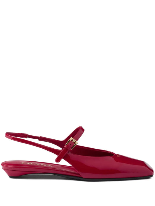 Prada leather slingback ballerina shoes 