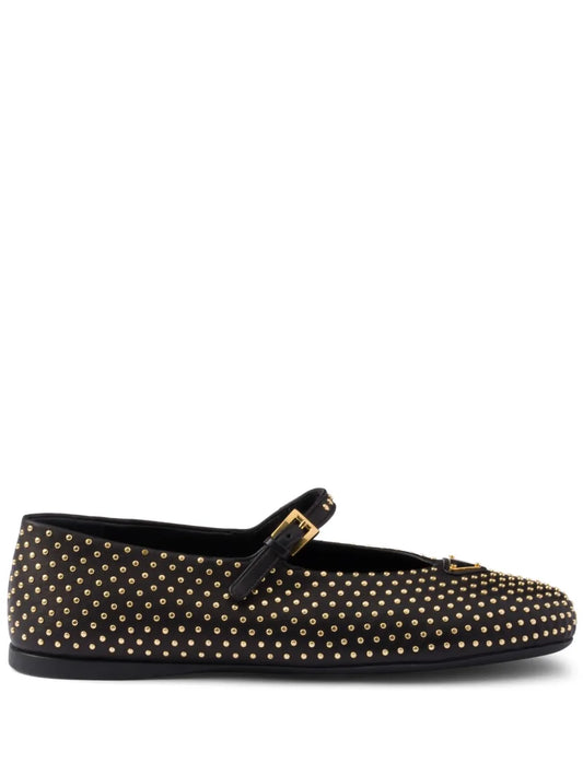 Prada stud-embellished ballerina shoes 
