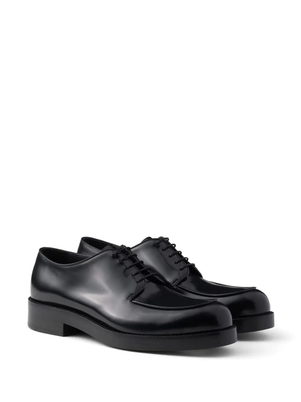 Prada brushed leather derby shoes