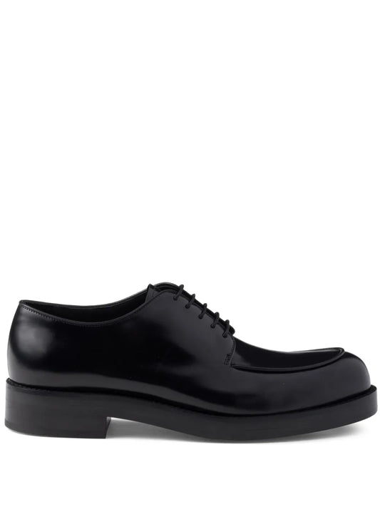 Prada brushed leather derby shoes