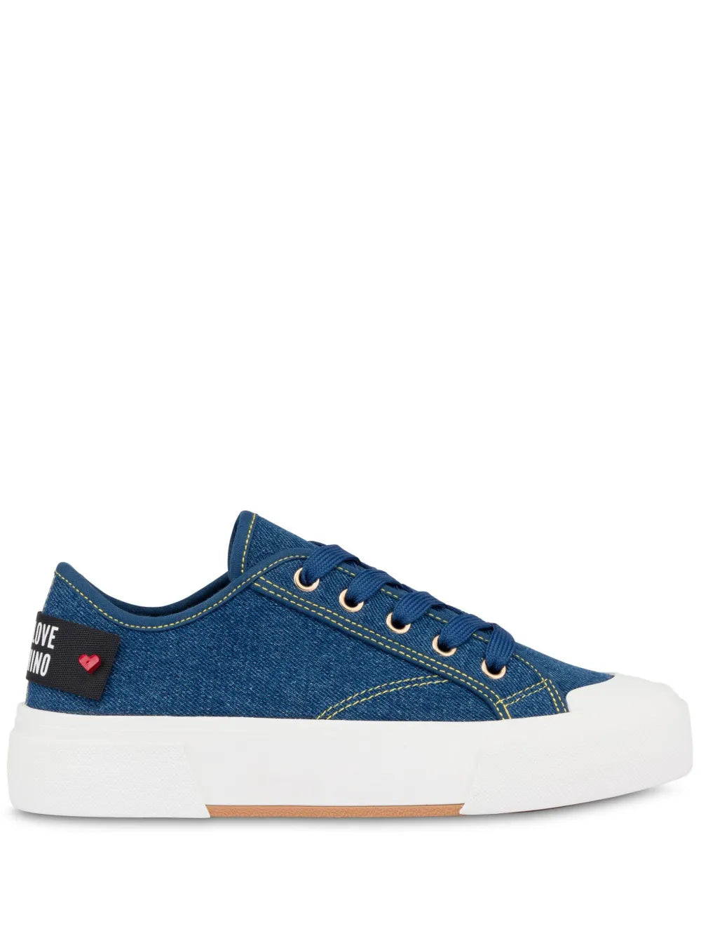 Love Moschino logo-patch denim sneakers