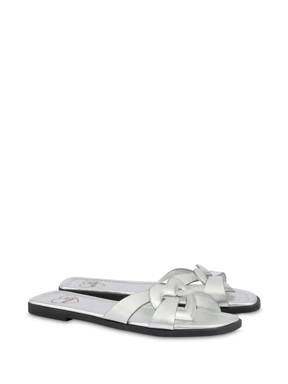 Love Moschino metallic-leather slides