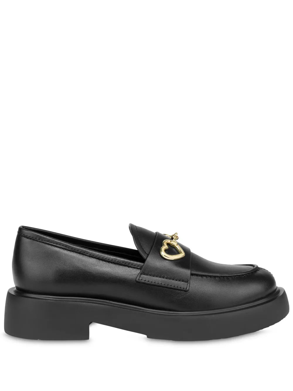 Love Moschino heart-charm leather loafers