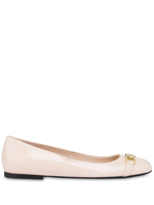Love Moschino logo-plaque ballerina shoes