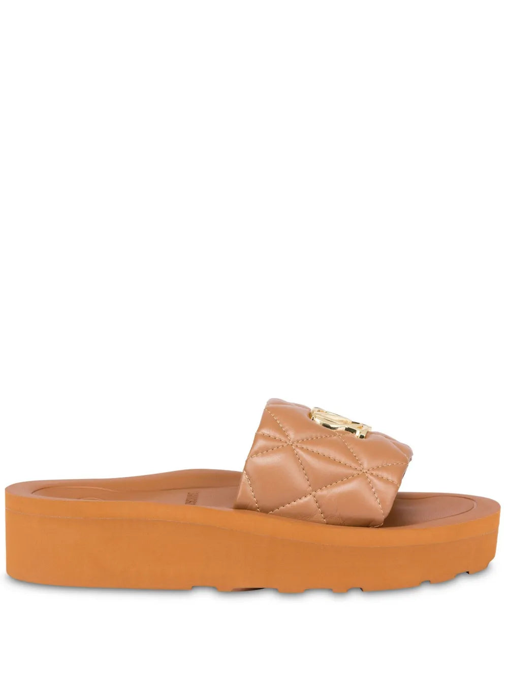 Love Moschino quilted leather slides
