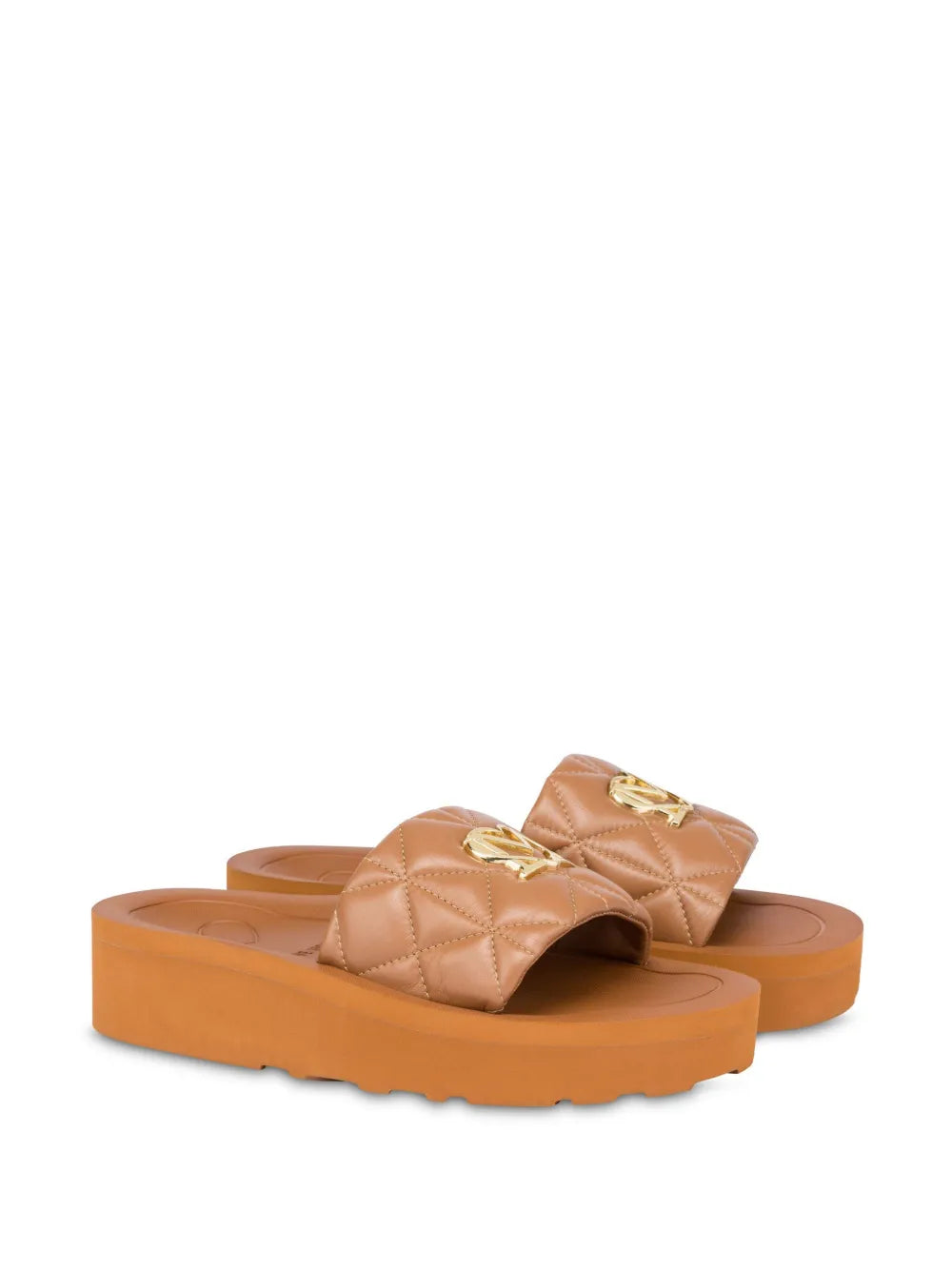 Love Moschino quilted leather slides