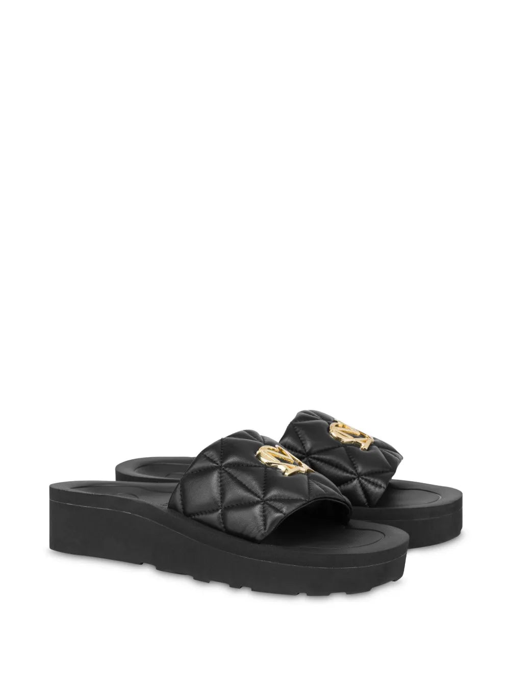 Love Moschino quilted leather slides