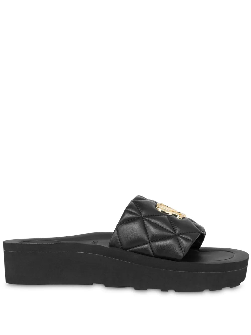 Love Moschino quilted leather slides