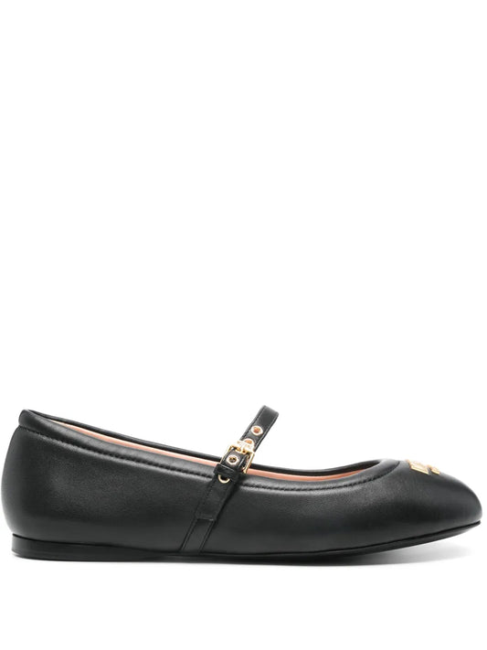 Moschino logo-lettering ballet flats