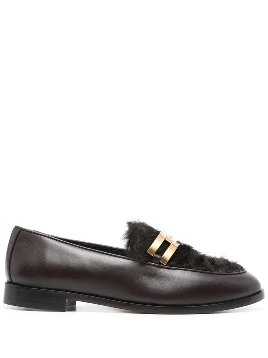 Aquazzura shearling-trim loafers