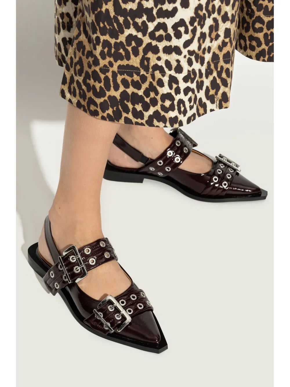 GANNI buckle ballerina shoes