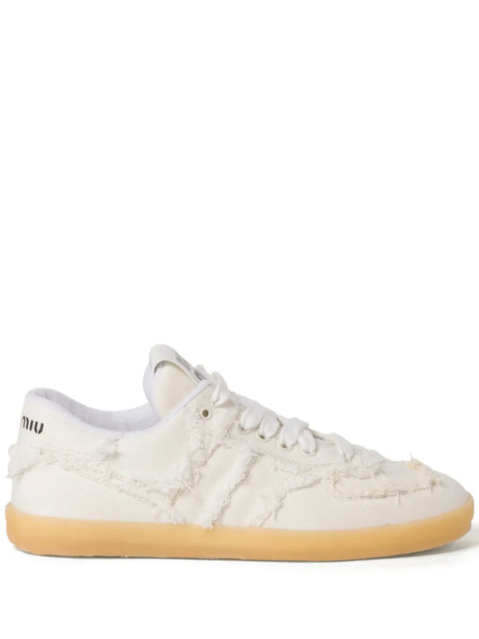 Miu Miu White denim sneakers 