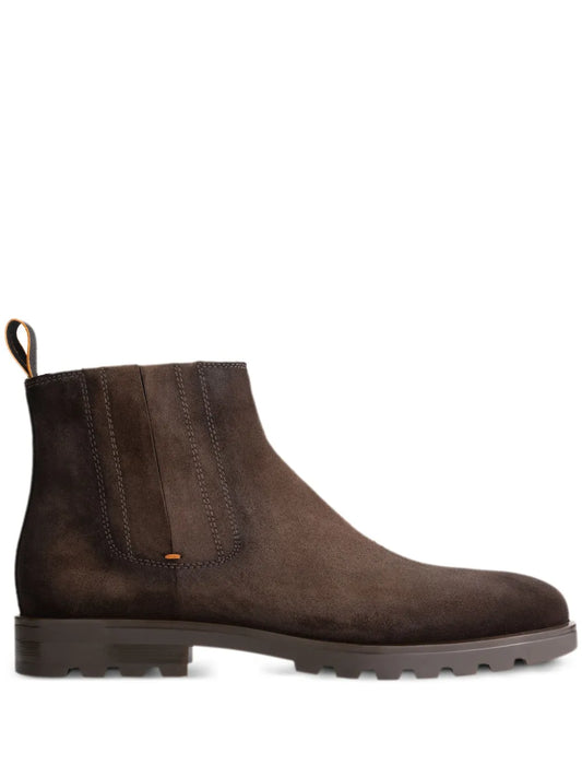 Santoni suede chelsea boots