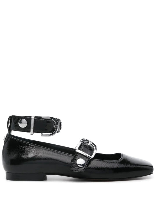 Maje patent-leather ballerina shoes 