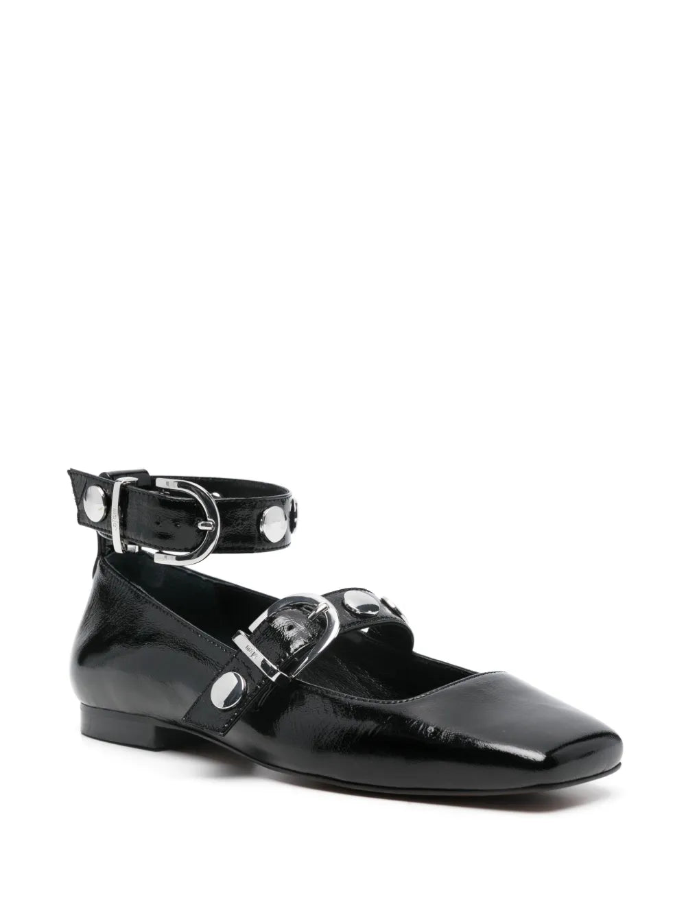 Maje patent-leather ballerina shoes 