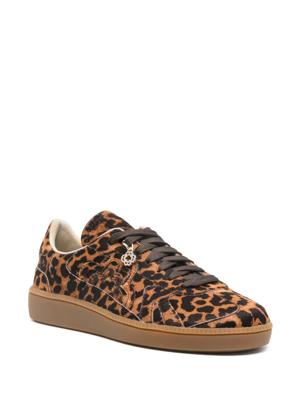 Maje leopard-print leather sneakers 