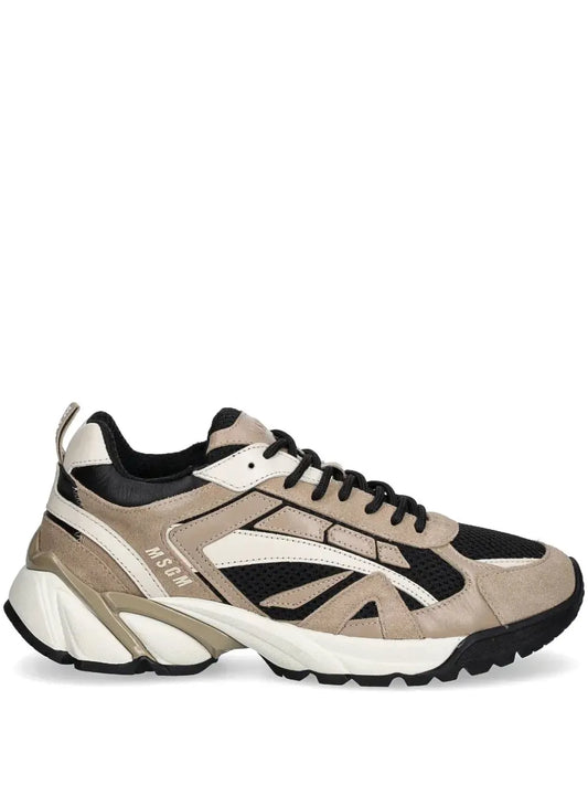 MSGM panelled lace-up sneakers