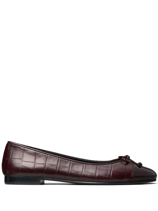 Tory Burch embossed crocodile ballerina shoes 