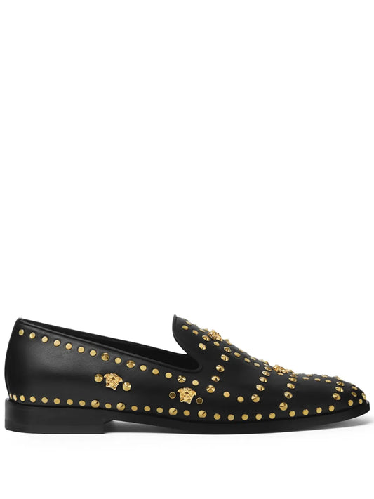 Versace studded leather loafers