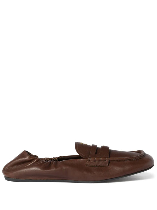 Miu Miu embossed-logo loafers 
