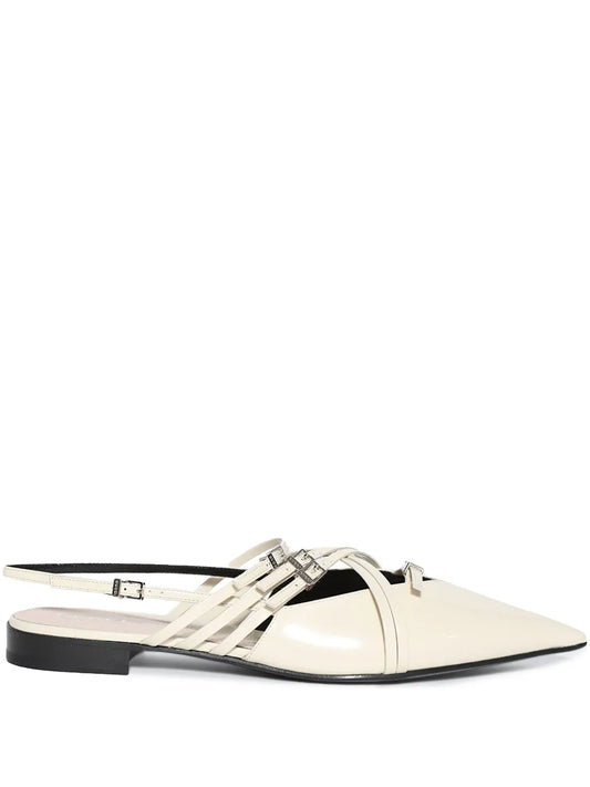 Gucci leather strappy ballerina shoes