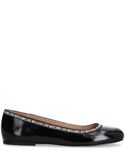 Love Moschino logo-trim ballet flats